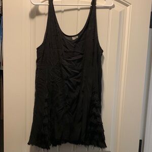 Black Sleeveless free people ruffled tank top